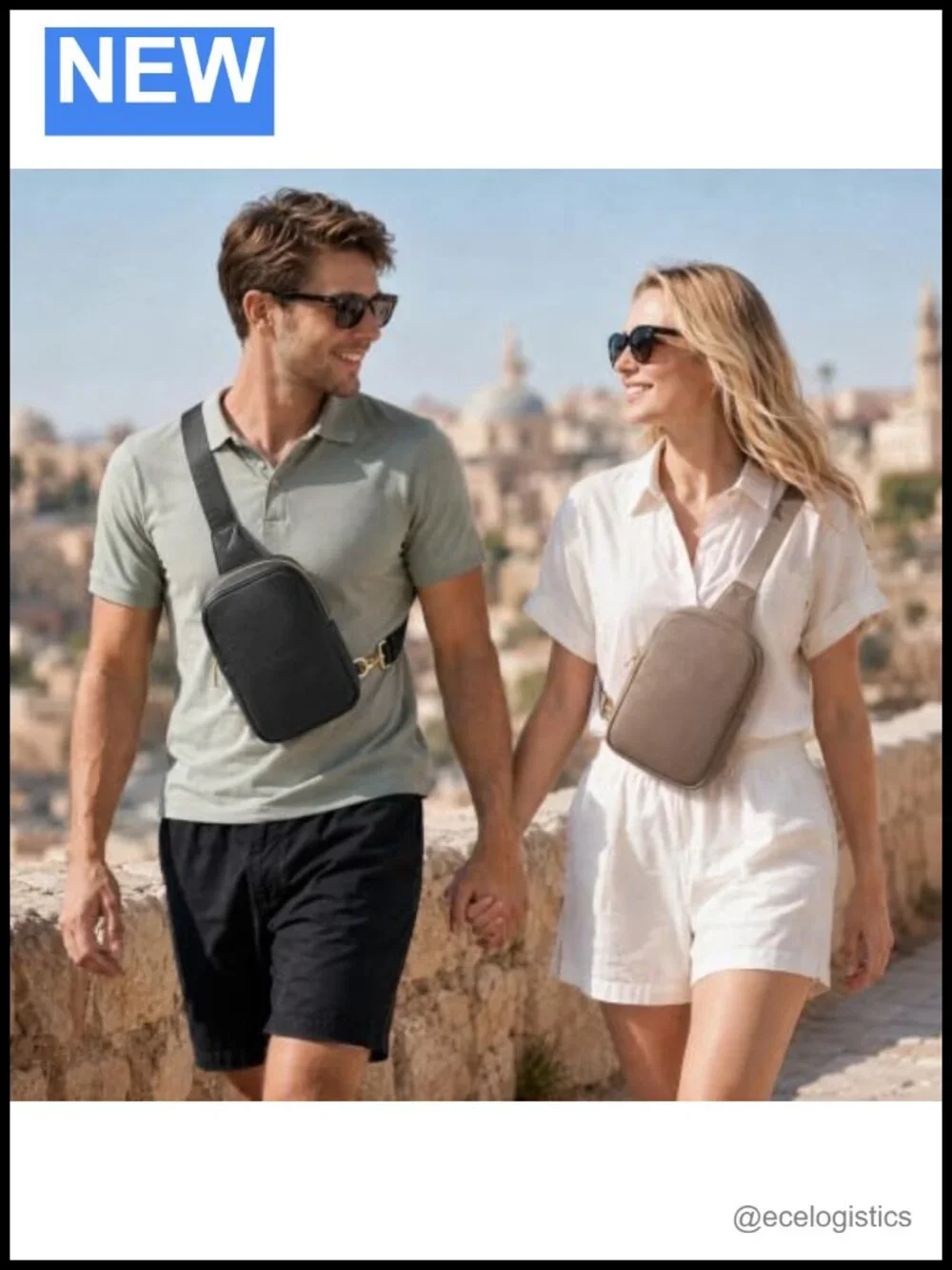 Genuine Leather Sling Bag Women Crossbody RFID Blocking Anti-theft Adjustable